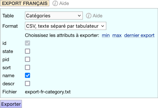 Exporter des fichiers